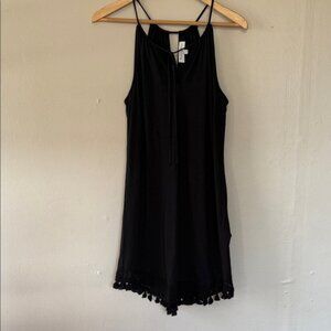 Michael Stars Black mini dress with Tassel Trim medium
